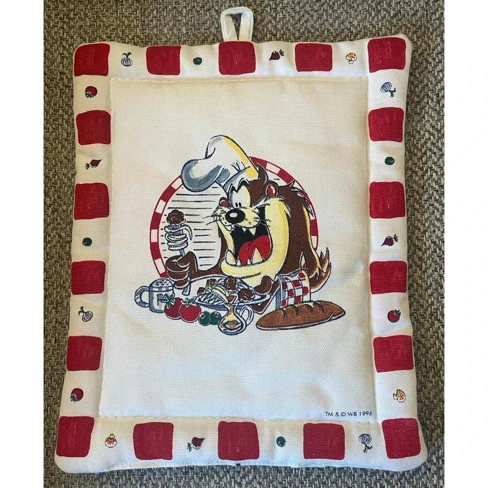 Vintage 1996 Warner Brothers Looney Tunes Bugs Bunny‎ Tazmanian Devil Pot Holder